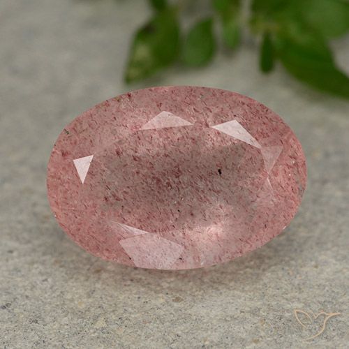 5.99ct Natural Rosa Médio Claro Quartzo Morango, oval, Translúcido