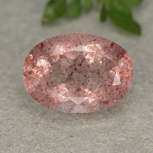 5.49ct Natural Rosa Médio Claro Quartzo Morango, oval, Translúcido