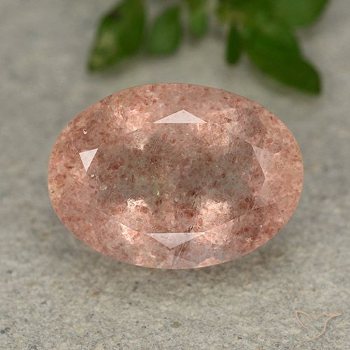 6.41ct Natural Pêssego Rosa Quartzo Morango, oval, Translúcido