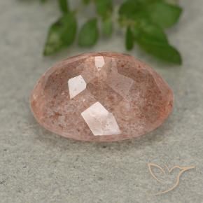 Quartzo Morango Pêssego Rosa Natural 6.41ct, oval, Translúcido