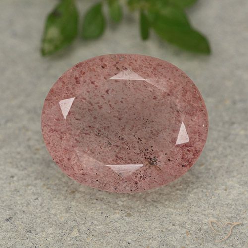 5.64ct Natural Rosa Terroso Quartzo Morango, oval, Translúcido