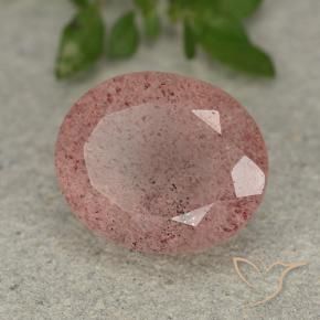 Quartzo Morango Rosa Terroso Natural 5.64ct, oval, Translúcido