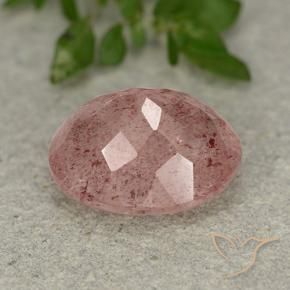 Quartzo Morango Rosa Terroso Natural 5.64ct, oval, Translúcido