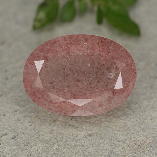 5.57ct Natural rosa rosa Quartzo Morango, oval, Translúcido