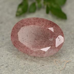 Quartzo Morango rosa rosa Natural 5.57ct, oval, Translúcido