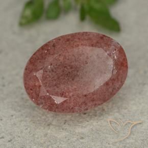 Quartzo Morango rosa médio Natural 6.45ct, oval, Translúcido