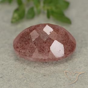 Quartzo Morango rosa médio Natural 6.45ct, oval, Translúcido