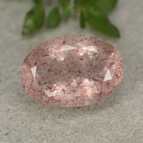 4.94ct Natural Luz rosa Quartzo Morango, oval, Translúcido