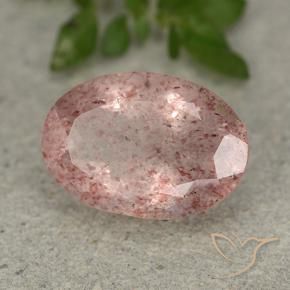 Quartzo Morango Luz rosa Natural 4.94ct, oval, Translúcido