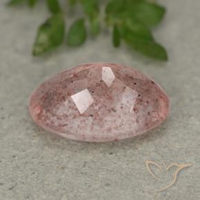 Quartzo Morango Luz rosa Natural 4.94ct, oval, Translúcido