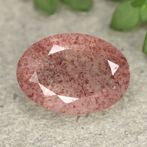 4.65ct Natural rosa médio Quartzo Morango, oval, Translúcido