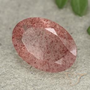 Quartzo Morango rosa médio Natural 4.65ct, oval, Translúcido