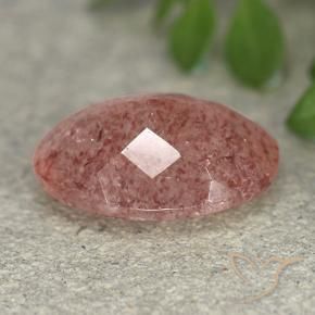 Quartzo Morango rosa médio Natural 4.65ct, oval, Translúcido