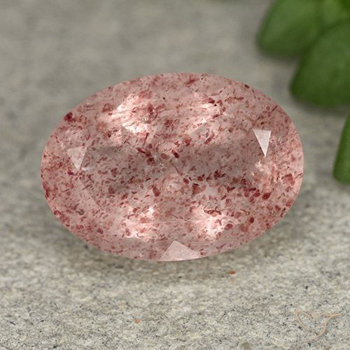 5.17ct Natural Rosa Médio Claro Quartzo Morango, oval, Translúcido