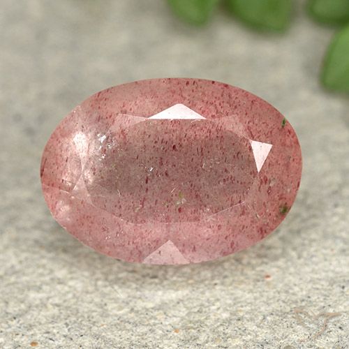 5.75ct Natural Rosa Médio Claro Quartzo Morango, oval, Translúcido