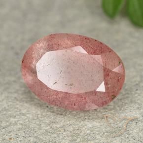 Quartzo Morango Rosa Médio Claro Natural 5.75ct, oval, Translúcido