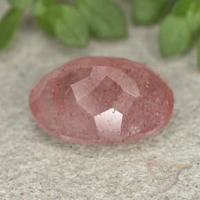 Quartzo Morango Rosa Médio Claro Natural 5.75ct, oval, Translúcido