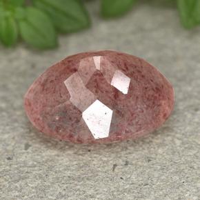 Quartzo Morango rosa rosa Natural 6.10ct, Corte Oval, Translúcido
