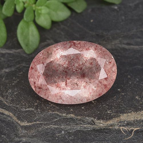 4.78ct Natural Rosa Médio Claro Quartzo Morango, oval, Translúcido