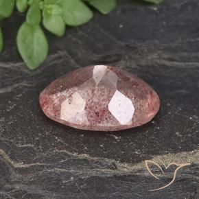 Quartzo Morango Rosa Médio Claro Natural 4.78ct, oval, Translúcido