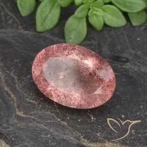 Quartzo Morango rosa rosa Natural 5.79ct, oval, Translúcido
