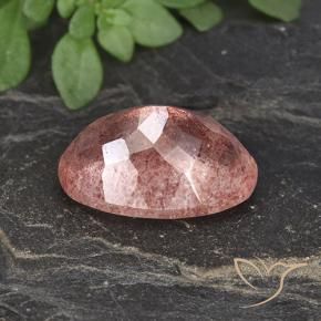 Quartzo Morango rosa rosa Natural 5.79ct, oval, Translúcido