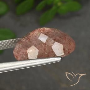 Quartzo Morango rosa rosa Natural 5.61ct, oval, Translúcido