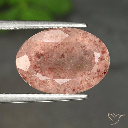 5.38ct Natural Rosa Terroso Quartzo Morango, oval, Translúcido