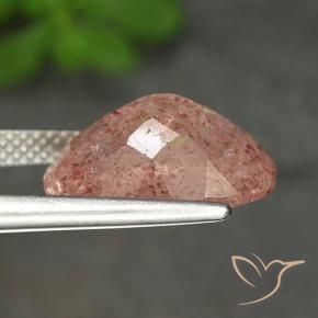 Quartzo Morango Rosa Terroso Natural 5.38ct, oval, Translúcido