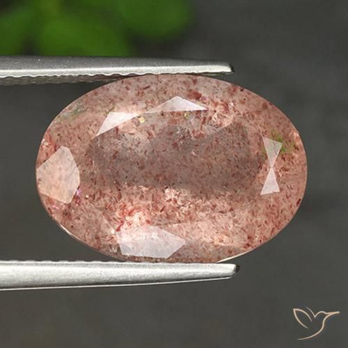 5.56ct Natural pêssego laranja Quartzo Morango, oval, Translúcido