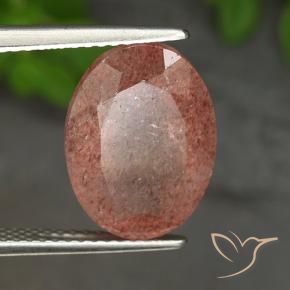 Quartzo Morango rosa médio Natural 5.50ct, oval, Translúcido