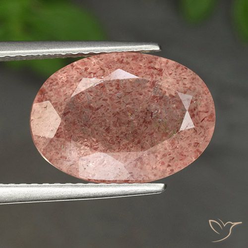 4.93ct Natural rosa médio Quartzo Morango, oval, Translúcido