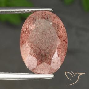 Quartzo Morango rosa médio Natural 4.93ct, oval, Translúcido