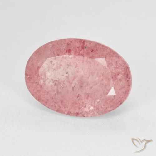 6.39ct Natural rosa médio Quartzo Morango, oval, Translúcido