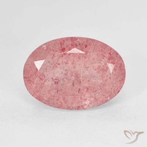 Quartzo Morango rosa médio Natural 6.39ct, oval, Translúcido