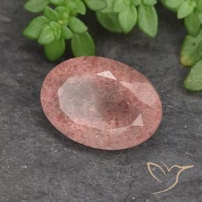Quartzo Morango Rosa Claro Rosa Natural 5.87ct, oval, Translúcido