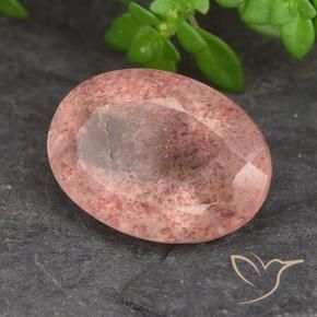 Quartzo Morango rosa rosa Natural 5.96ct, oval, Translúcido