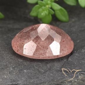 Quartzo Morango rosa rosa Natural 5.96ct, oval, Translúcido