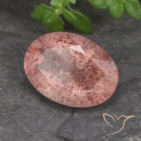 Quartzo Morango Framboesa Rosa Natural 5.14ct, oval, Translúcido