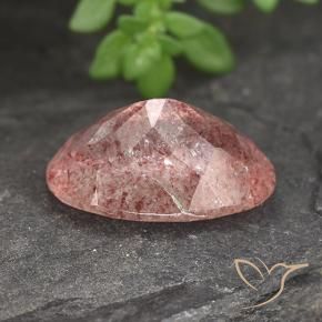 Quartzo Morango Framboesa Rosa Natural 5.14ct, oval, Translúcido