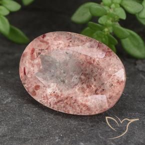 Quartzo Morango Framboesa Rosa Natural 5.79ct, oval, Translúcido