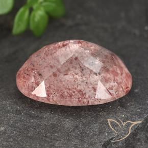 Quartzo Morango Framboesa Rosa Natural 5.79ct, oval, Translúcido