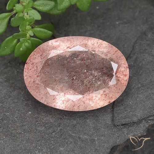 4.78ct Natural Rosa Médio Claro Quartzo Morango, oval, Translúcido