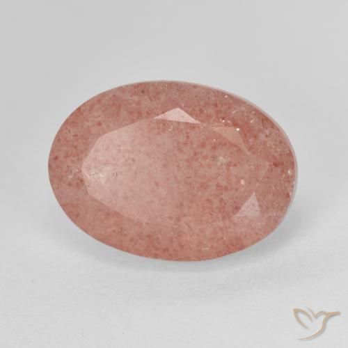 6.68ct Natural rosa médio Quartzo Morango, oval, Translúcido