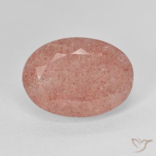 Quartzo Morango rosa médio Natural 6.68ct, oval, Translúcido