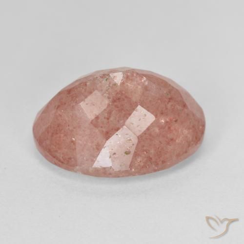Quartzo Morango rosa médio Natural 6.68ct, oval, Translúcido