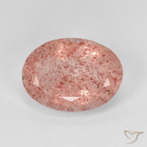 5.36ct Natural rosa médio Quartzo Morango, oval, Translúcido
