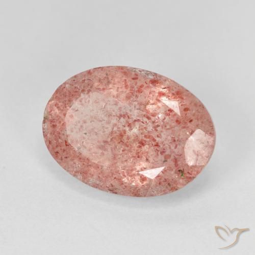 Quartzo Morango rosa médio Natural 5.36ct, oval, Translúcido