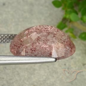 Quartzo Morango Rosa Terroso Natural 6.28ct, oval, Translúcido