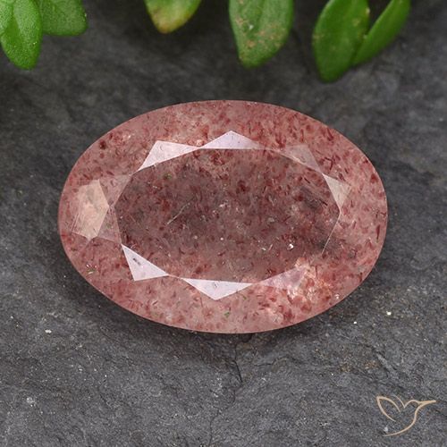 4.75ct Natural rosa médio Quartzo Morango, oval, Translúcido
